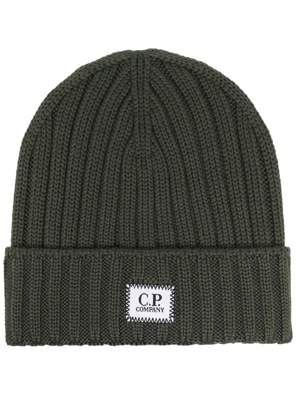 logo-patch ribbed beanie - 1