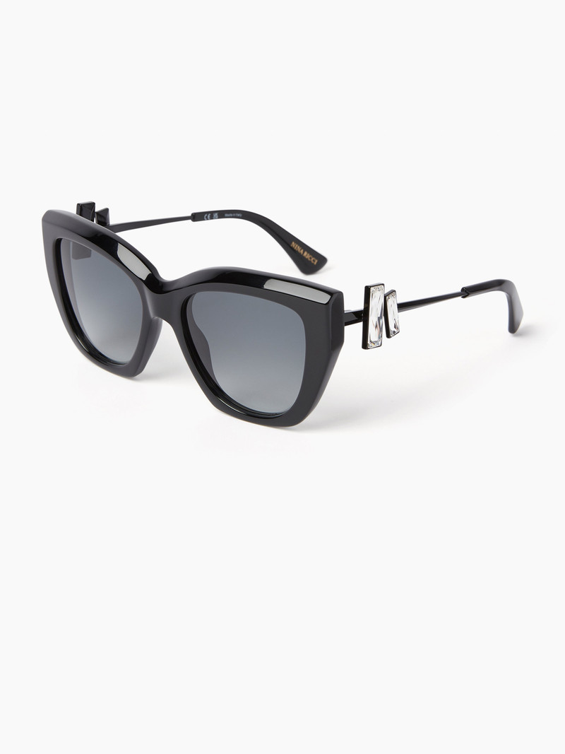 NINA RICCI WAVES ROUND BLACK SUNGLASSES outlook