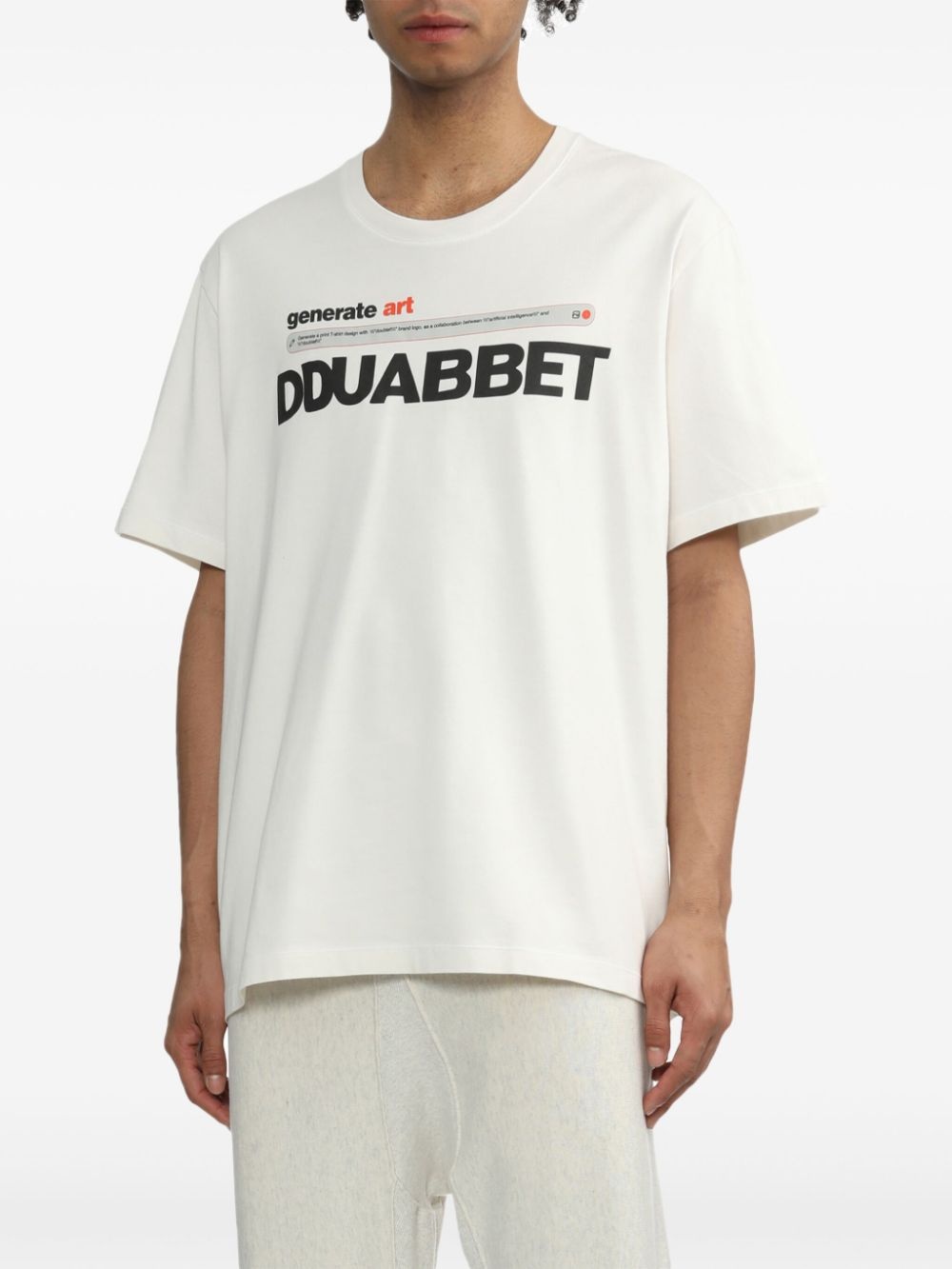 text-print cotton T-shirt - 3