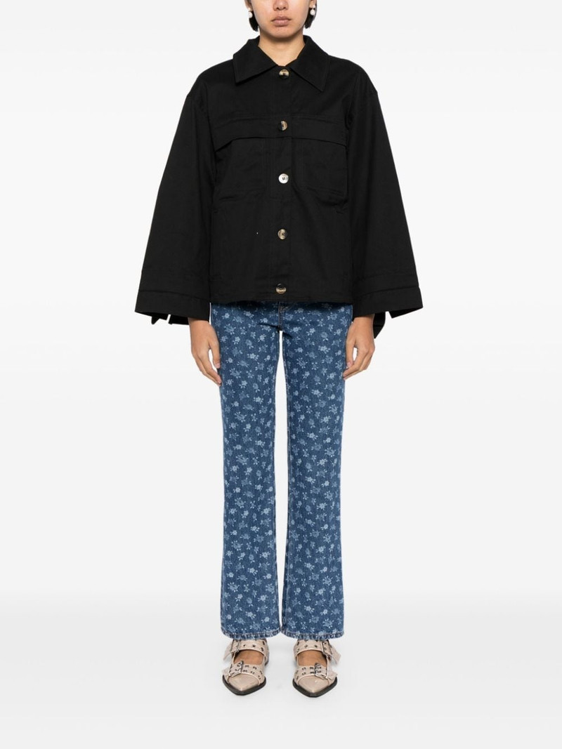 GANNI knot-detail canvas shirt jacket outlook