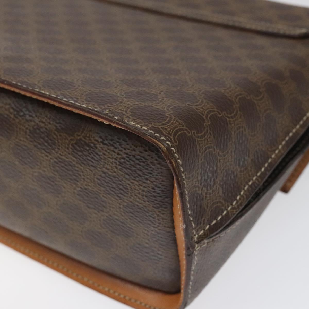 CELINE Macadam Canvas Hand Bag Pvc Leather Brown - 15