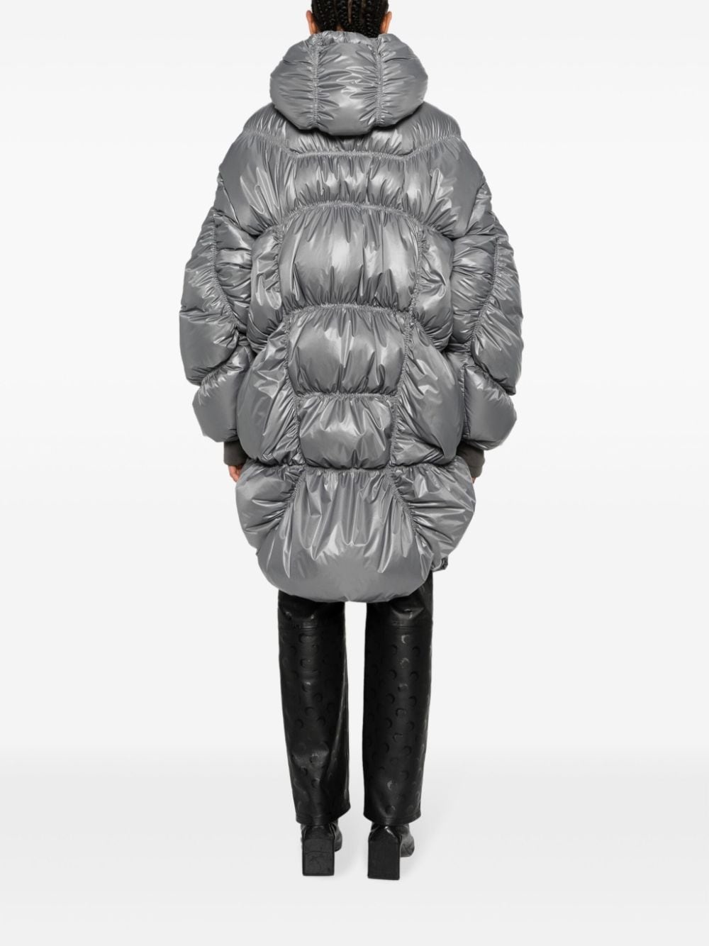 metallic-effect padded coat - 4