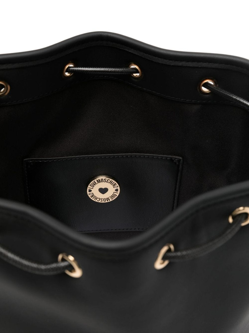 logo-lettering drawstring bucket bag 5