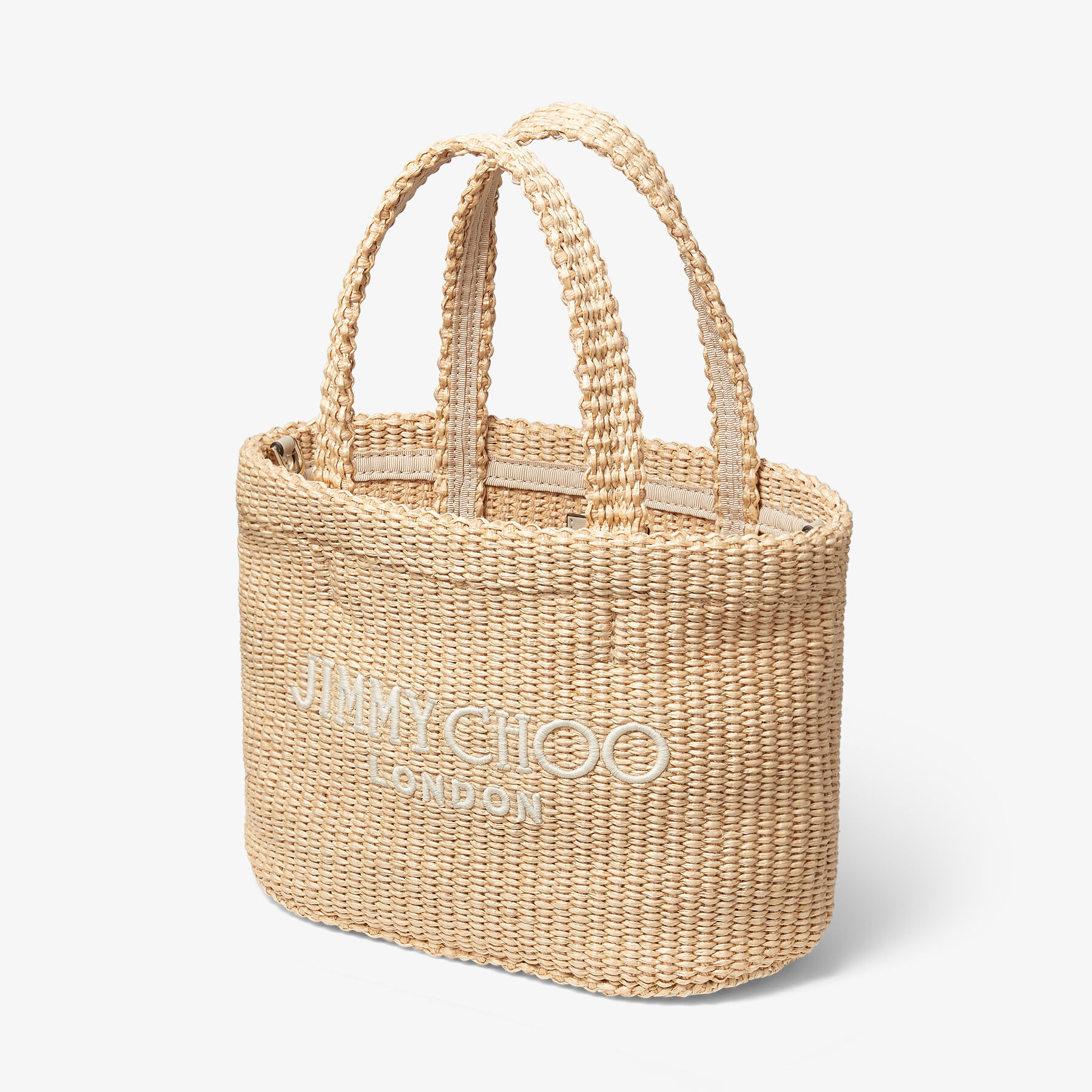 Beach Tote E/W Mini
Natural Raffia Embroidered Mini Tote Bag - 2