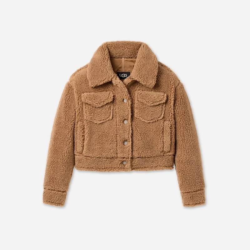 ® Women's Frankie Short Trucker Jacket Fleece in Chestnut - 1