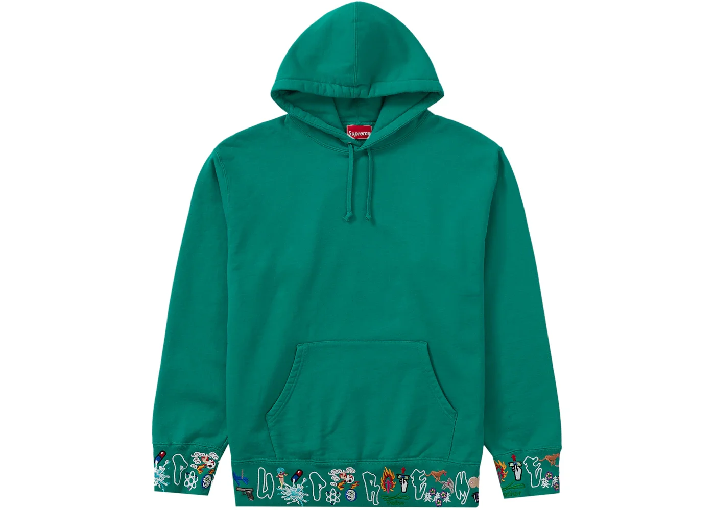Supreme AOI Icons Hooded Sweatshirt Dark Aqua - 1