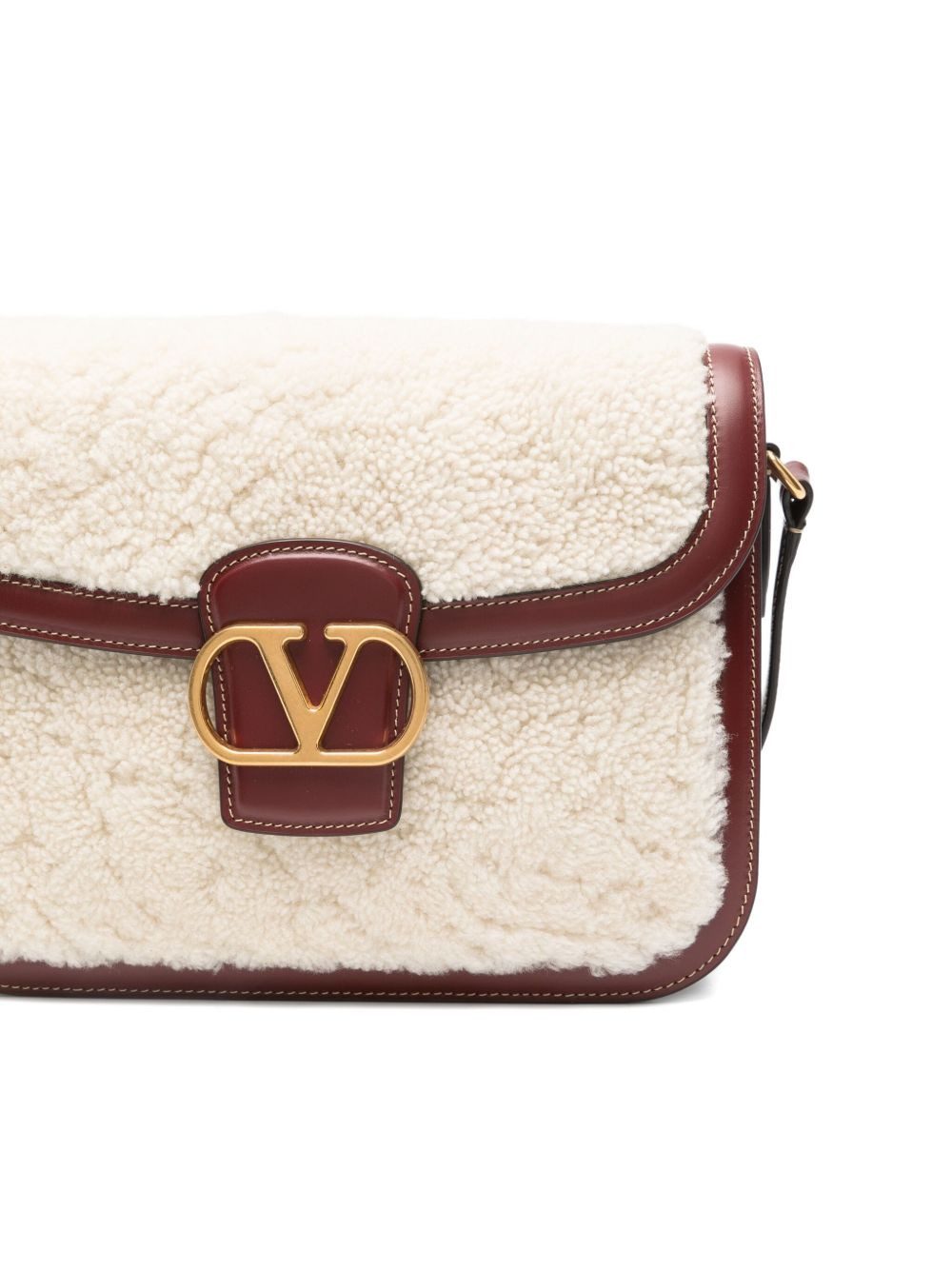 shearling leather shoulder bag - 4