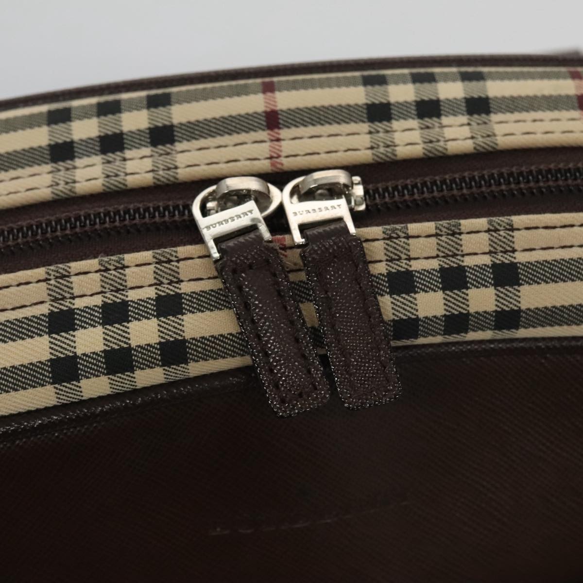Burberry Nova Check Hand Bag Canvas Beige - 10
