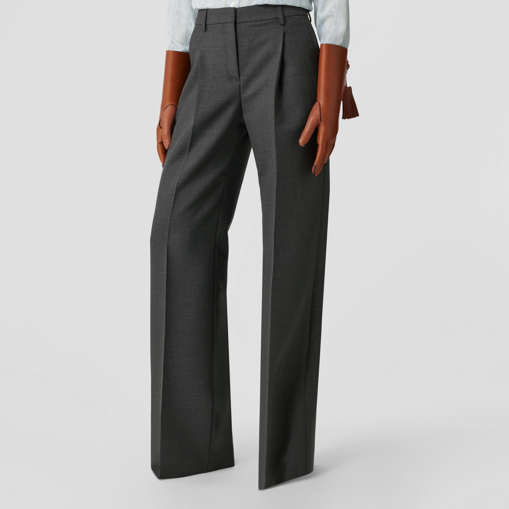 Wool Wide-leg Trousers - 5
