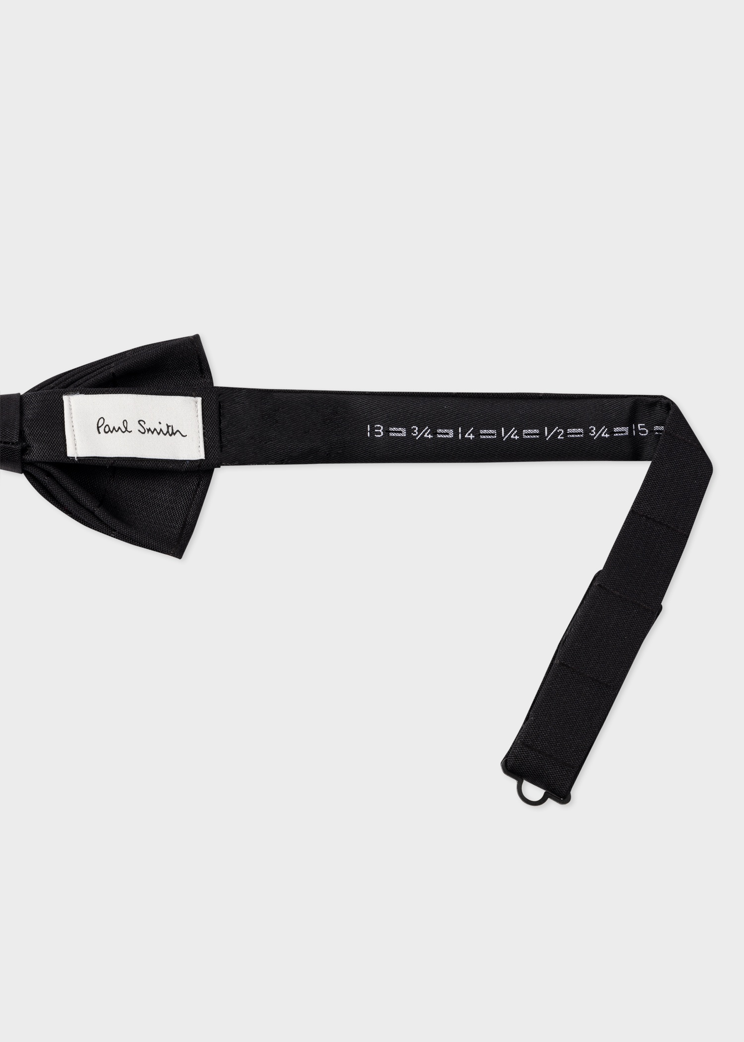 Black Pre-Tied Silk Tonal Stripe Bow Tie - 2