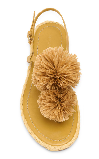 ULLA JOHNSON Ingrid Pom Pom Leather Espadrilles yellow outlook