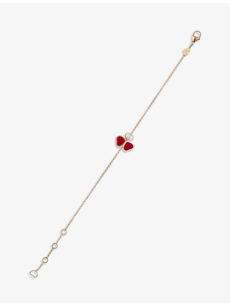 Chopard Happy Hearts Wings 18ct rose-gold, 0.05ct diamond and red-stone bracelet outlook