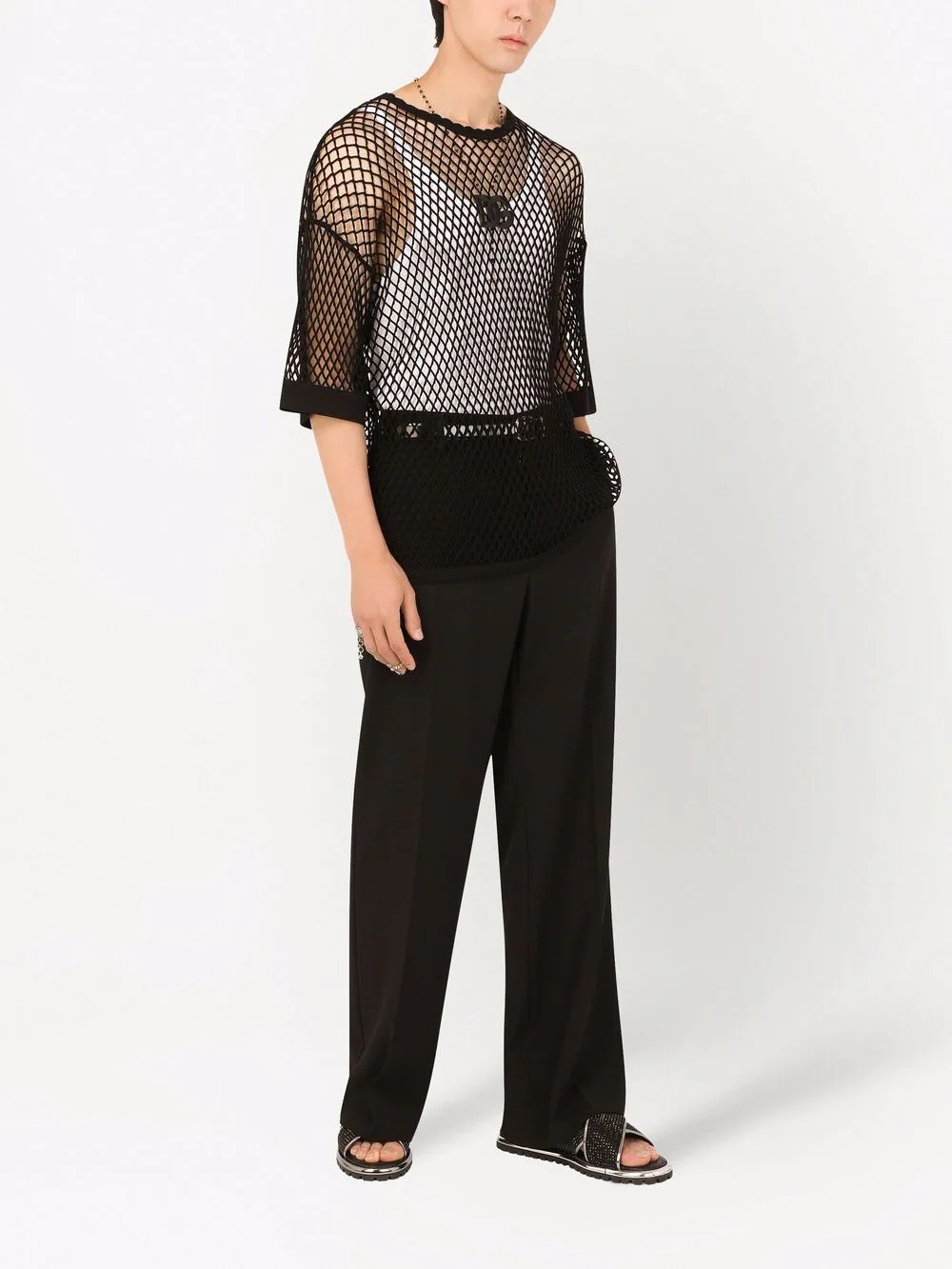 high-waisted wool straight-leg trousers - 2