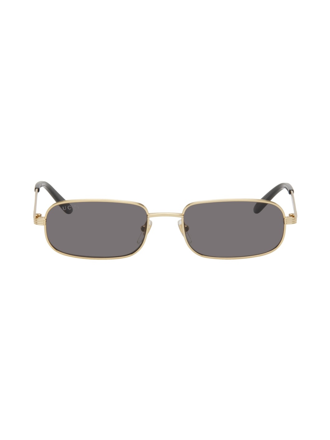 Gold Rectangular Sunglasses - 1