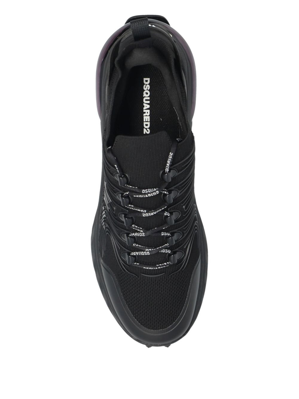 textured lace-up sneakers - 3