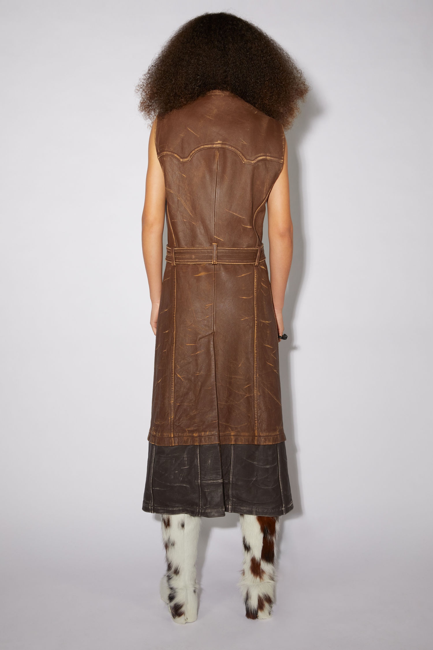 Western style dress - Caramel brown - 3