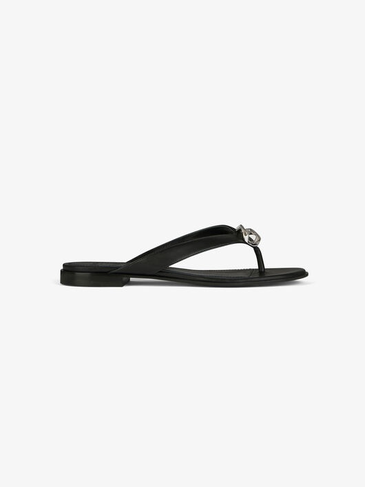 G CHAIN BUCKLE SANDALS IN LEATHER - 1