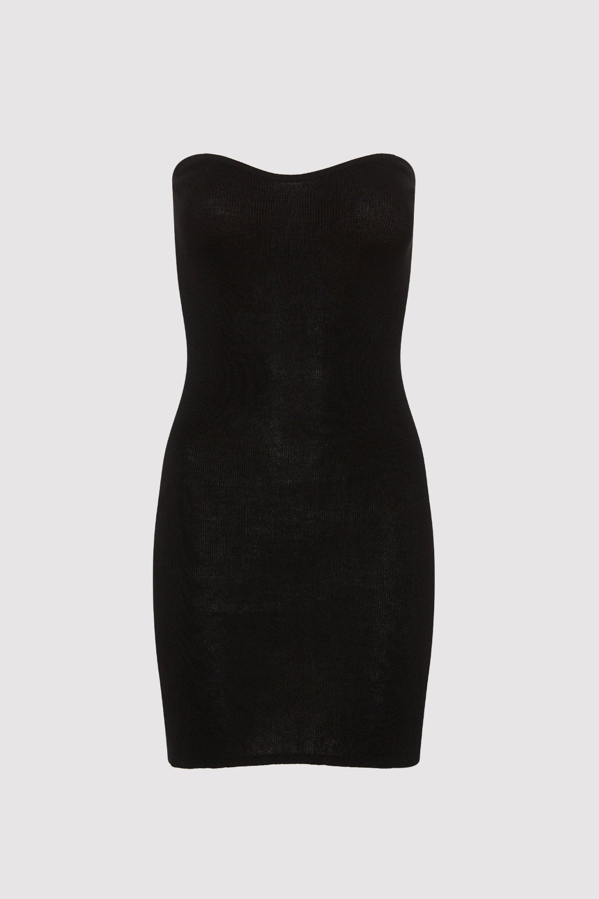 Curve Knit Mini Dress - Black - 5