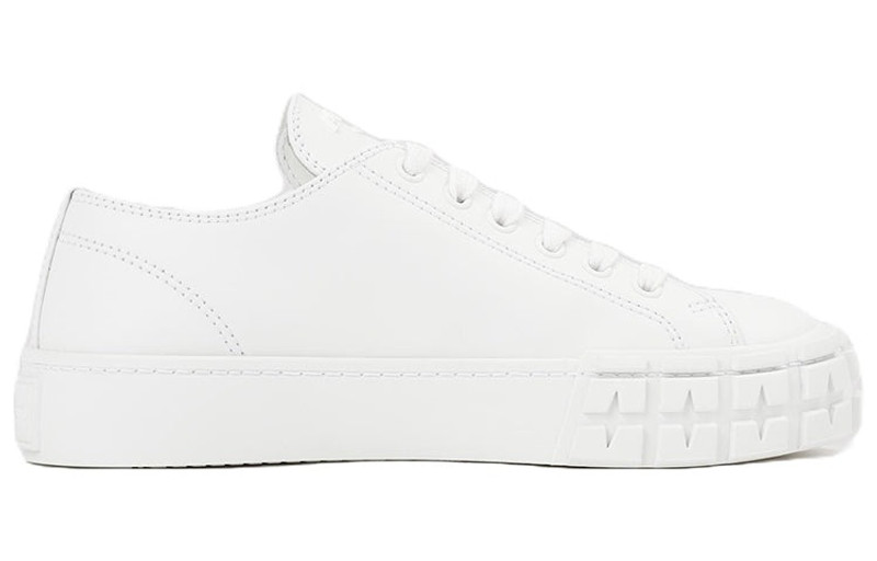 Prada (WMNS) PRADA Downtown Brushed Leather Sneakers 'White' 1E916M_A21_F0964_F_035 outlook