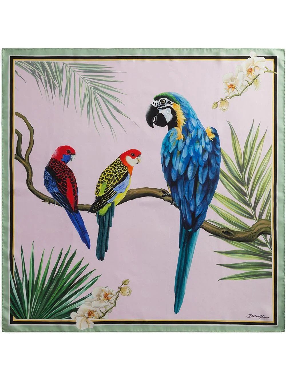 parrot-print scarf - 1