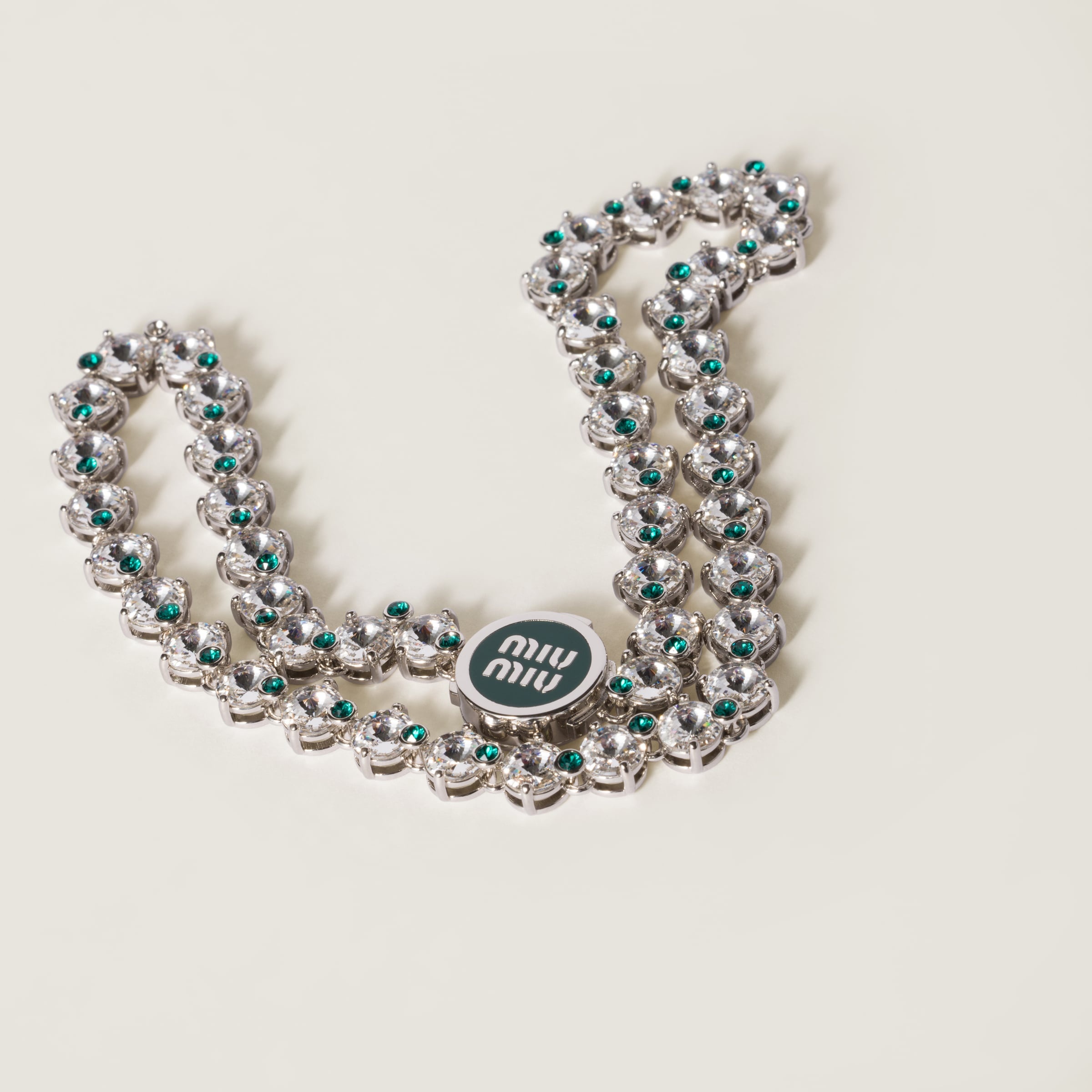 Metal necklace with crystals - 3
