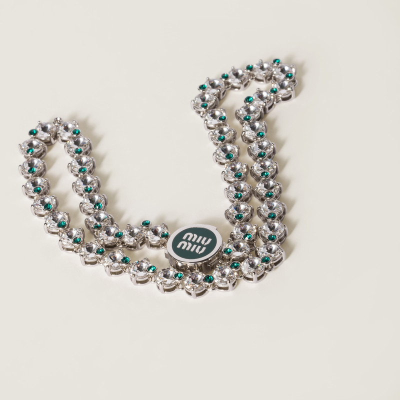 Metal necklace with crystals 3