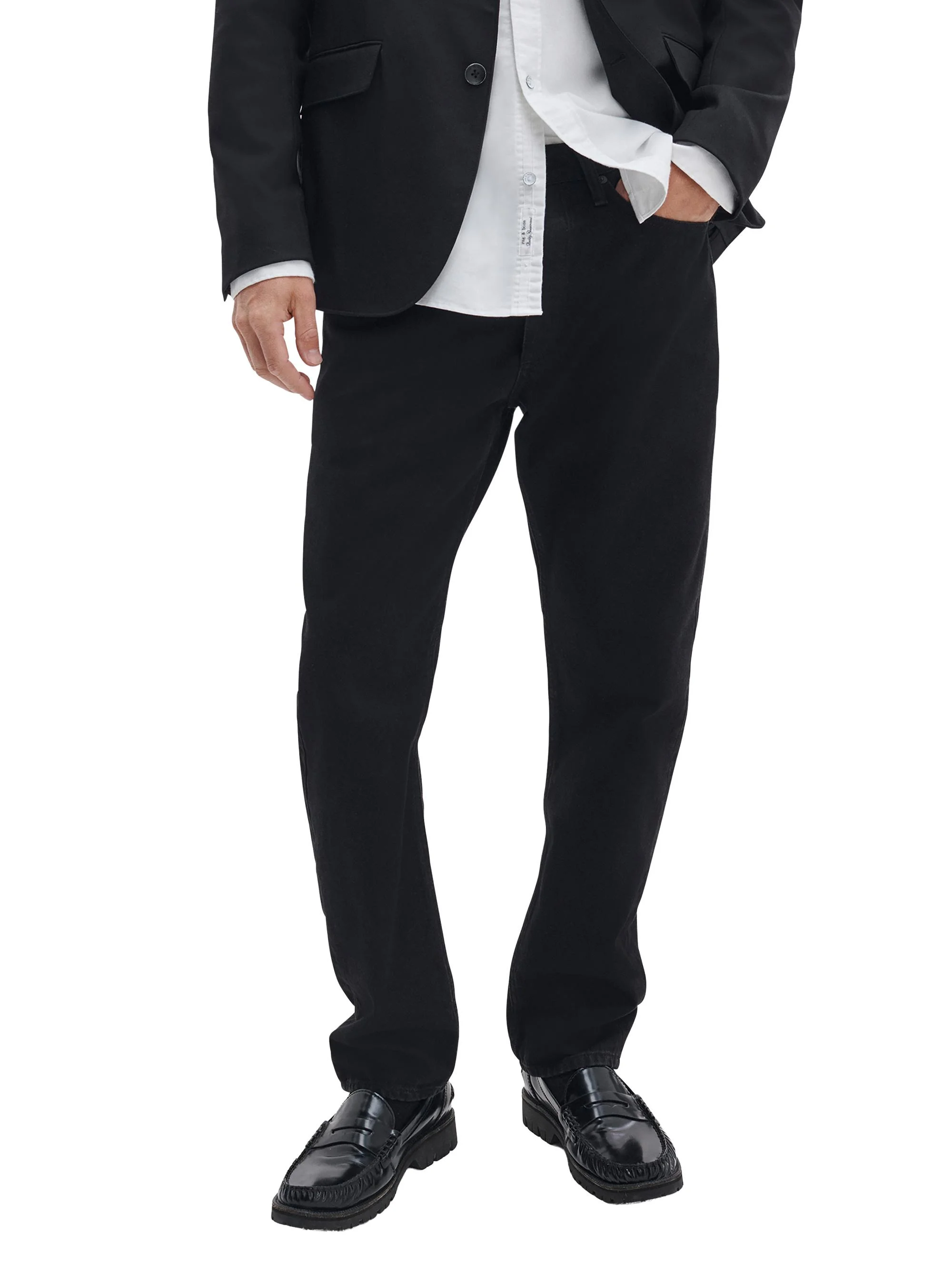 Men's Fit-4 Authentic Stretch Straight-Leg Jeans - Black - 1