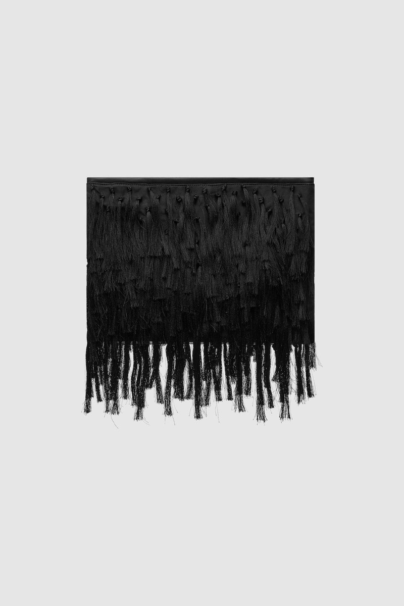 Tassel Oversized Clutch - Black 4