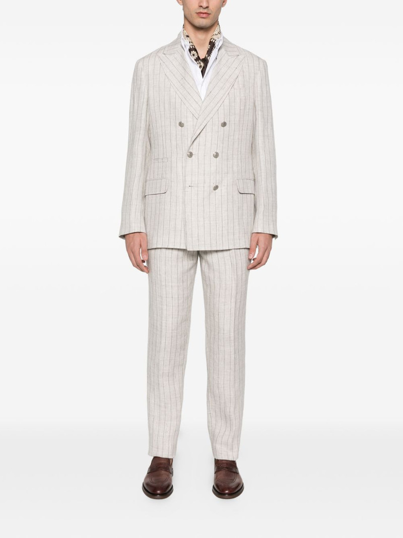 Brunello Cucinelli striped double-breasted suit outlook
