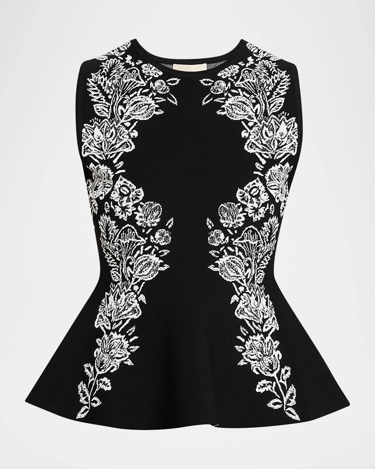 Vanna Jacquard Peplum Tank Top - 1