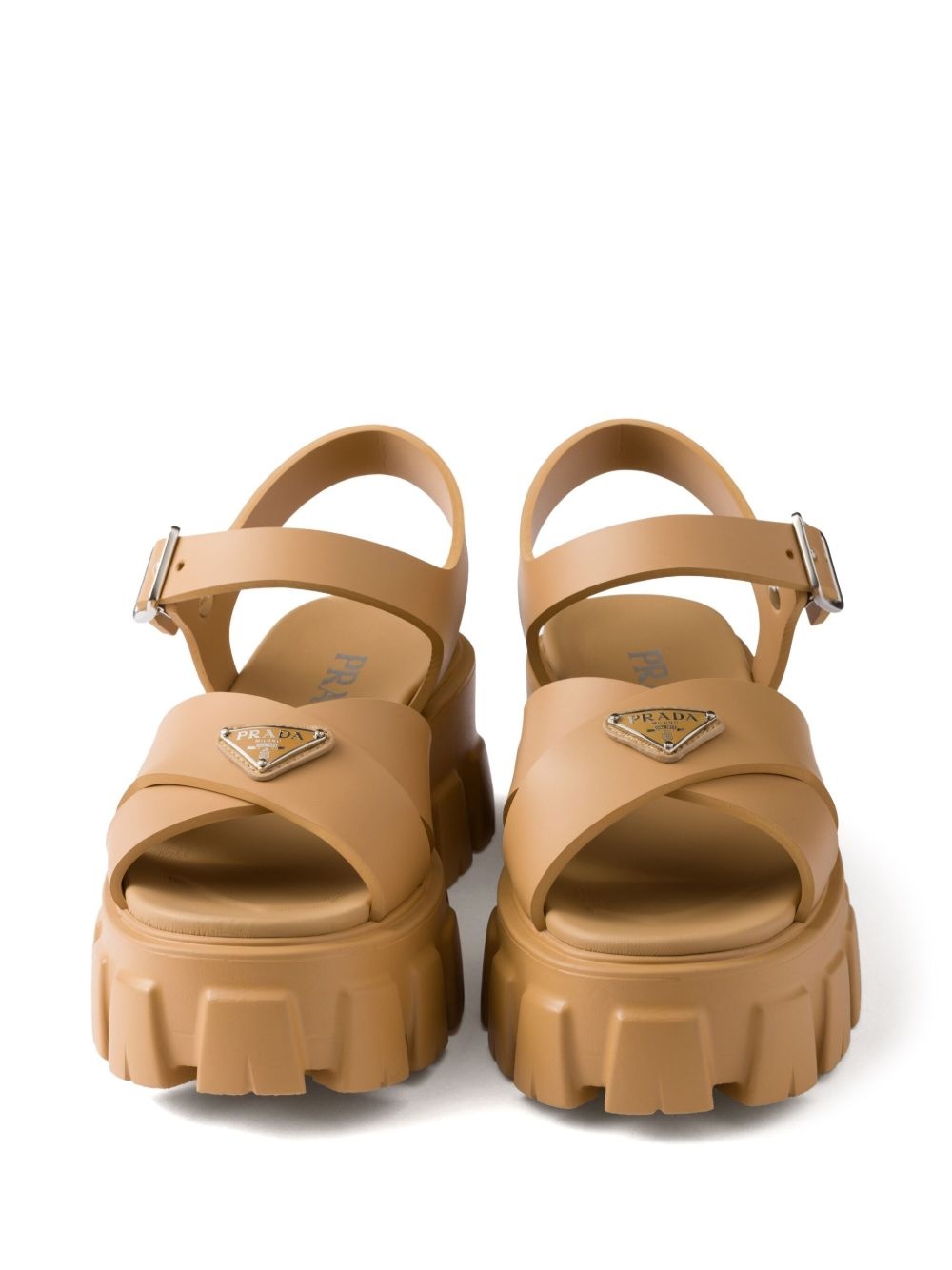 enamel triangle-logo sandals - 4