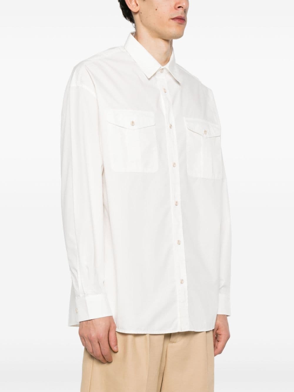 chest-pockets cotton shirt - 3