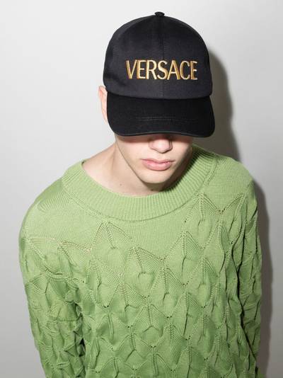 VERSACE embroidered-logo cotton cap outlook