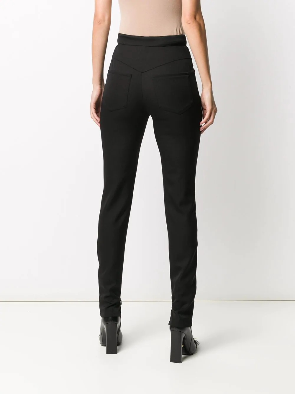 high-waisted skinny fit trousers - 4