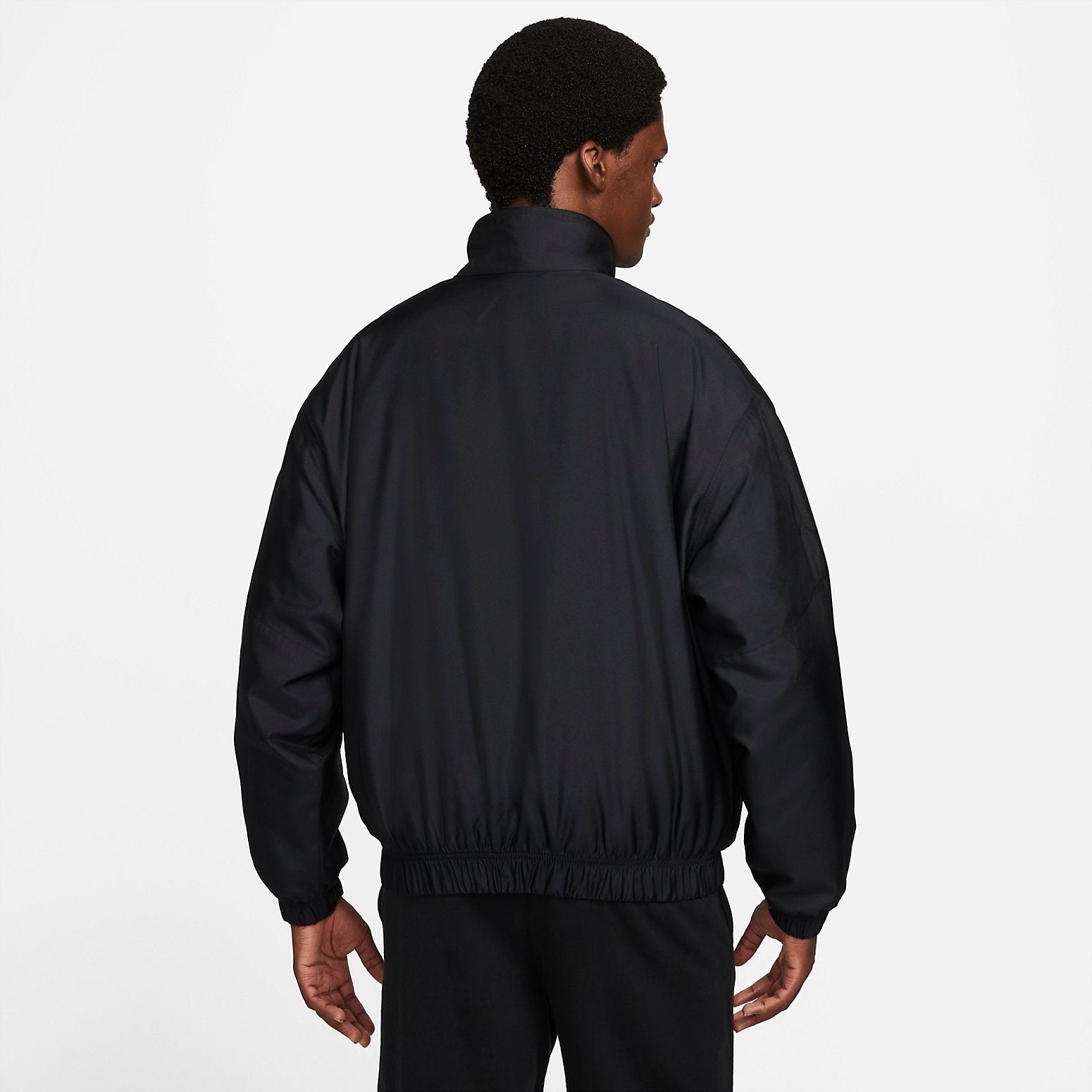 Nike Lab Solo Swoosh Satin Bomber Jacket 'Black Kumquat' DN1266-010 - 2