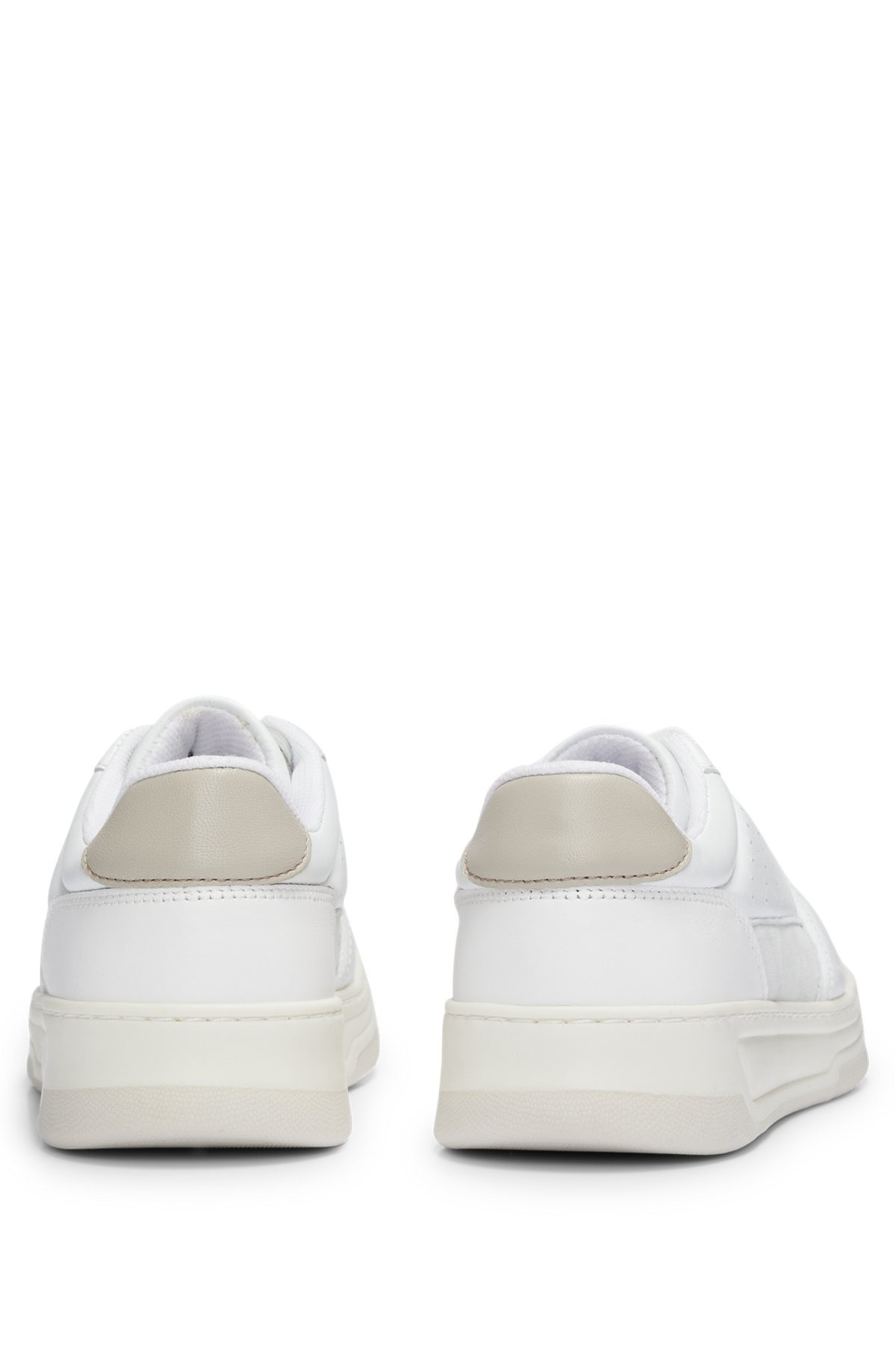 LEATHER TRAINERS WITH SUEDE TRIMS AND PERFORATIONS - 5
