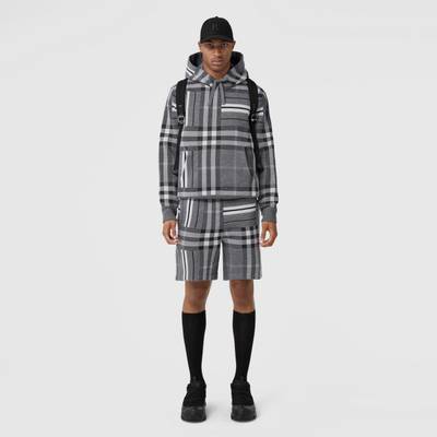 Burberry Check and Stripe Wool Blend Jacquard Shorts outlook