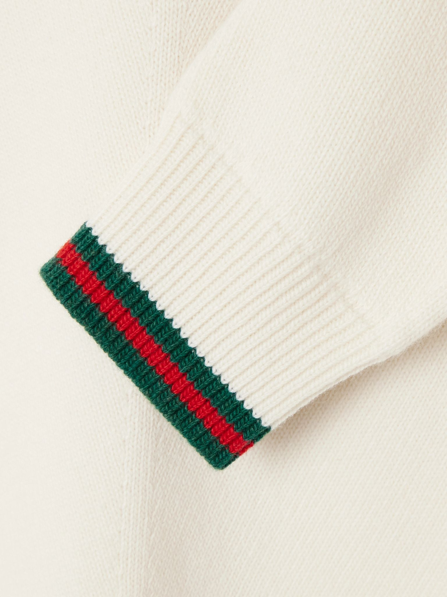Striped wool and cashmere-blend sweater Ivory - 5