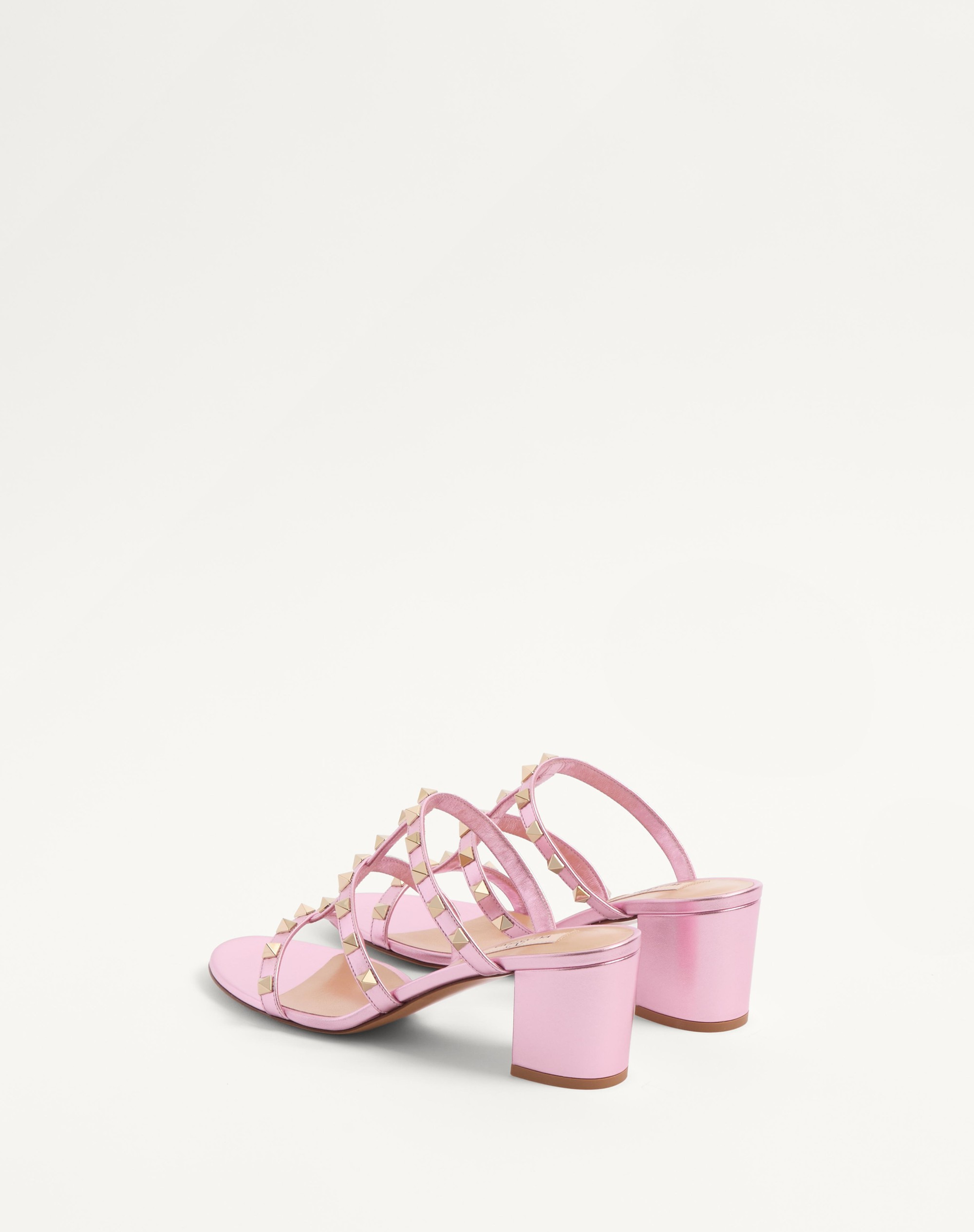 ROCKSTUD SLIDE SANDAL IN LAMINATED NAPPA 60MM - 5