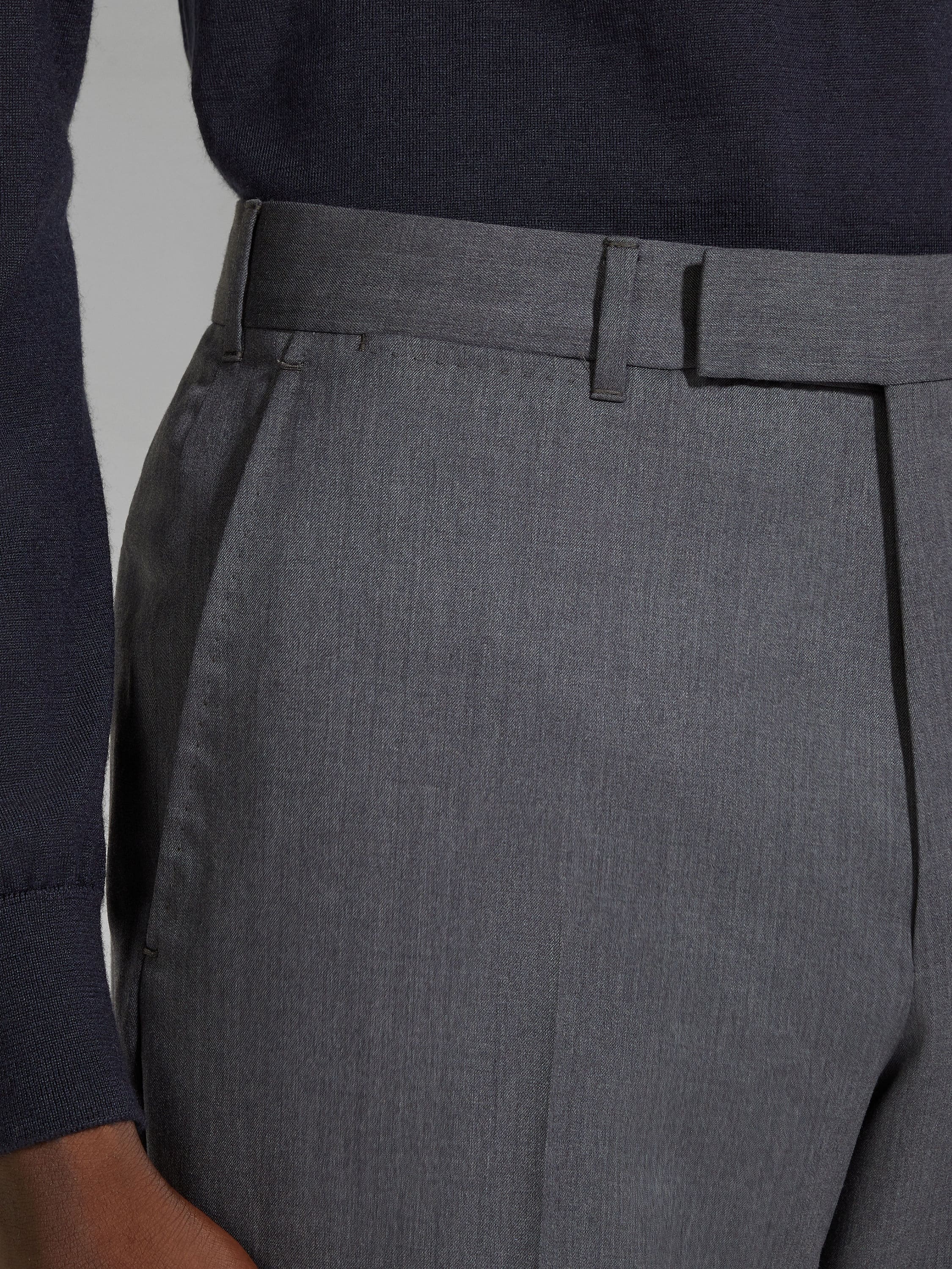GREY CENTOVENTIMILA WOOL PANTS - 2