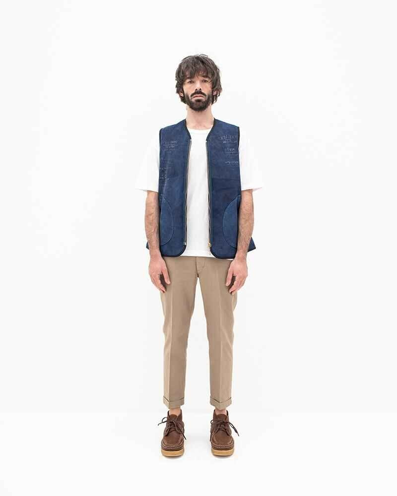 TANA DEERSKIN DOWN VEST (N.D.) INDIGO 3