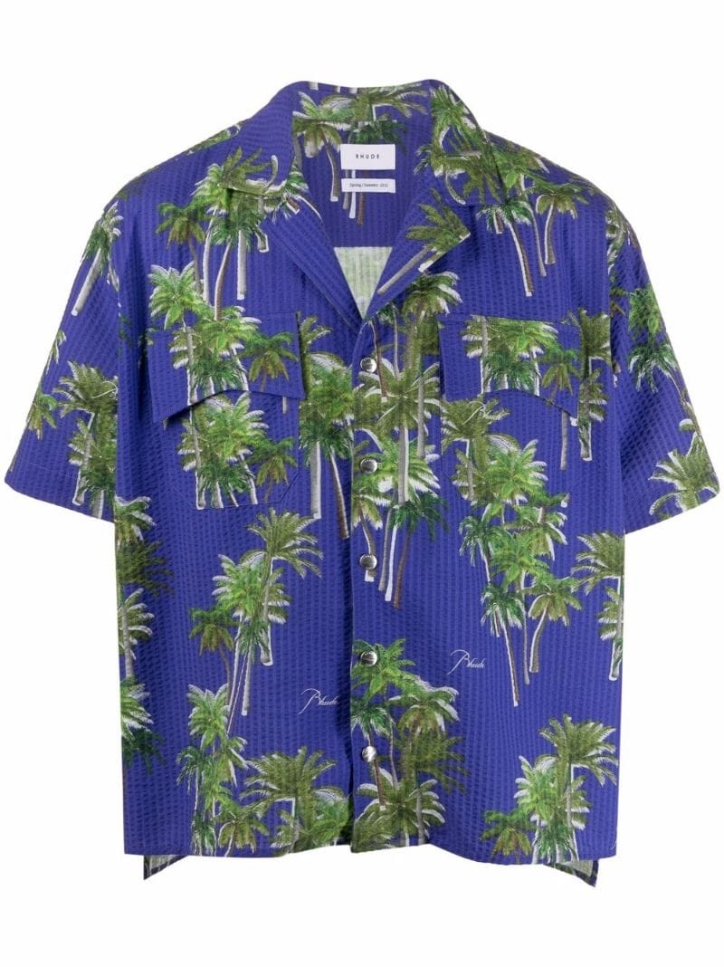 palm tree-print shirt - 1