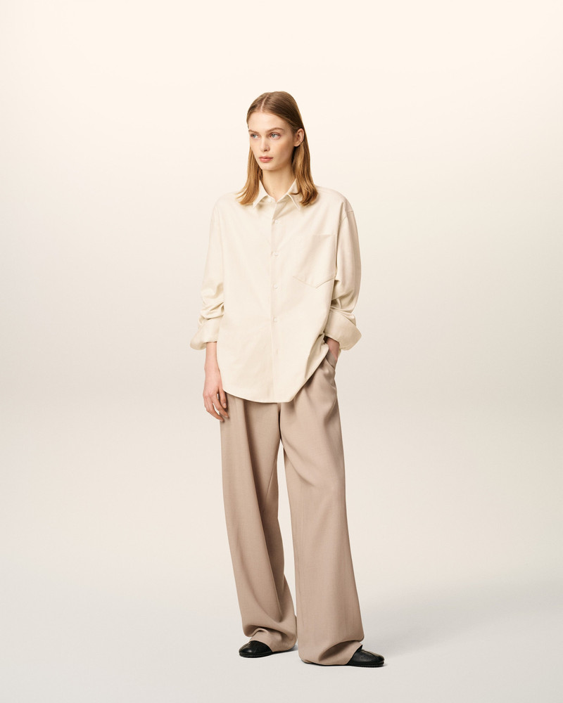 BEIGE COTTON EMBOSSED AMI DE COEUR 상자 SHIRT 4