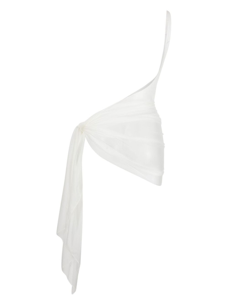 MUGLER one-shoulder sheer pareo outlook