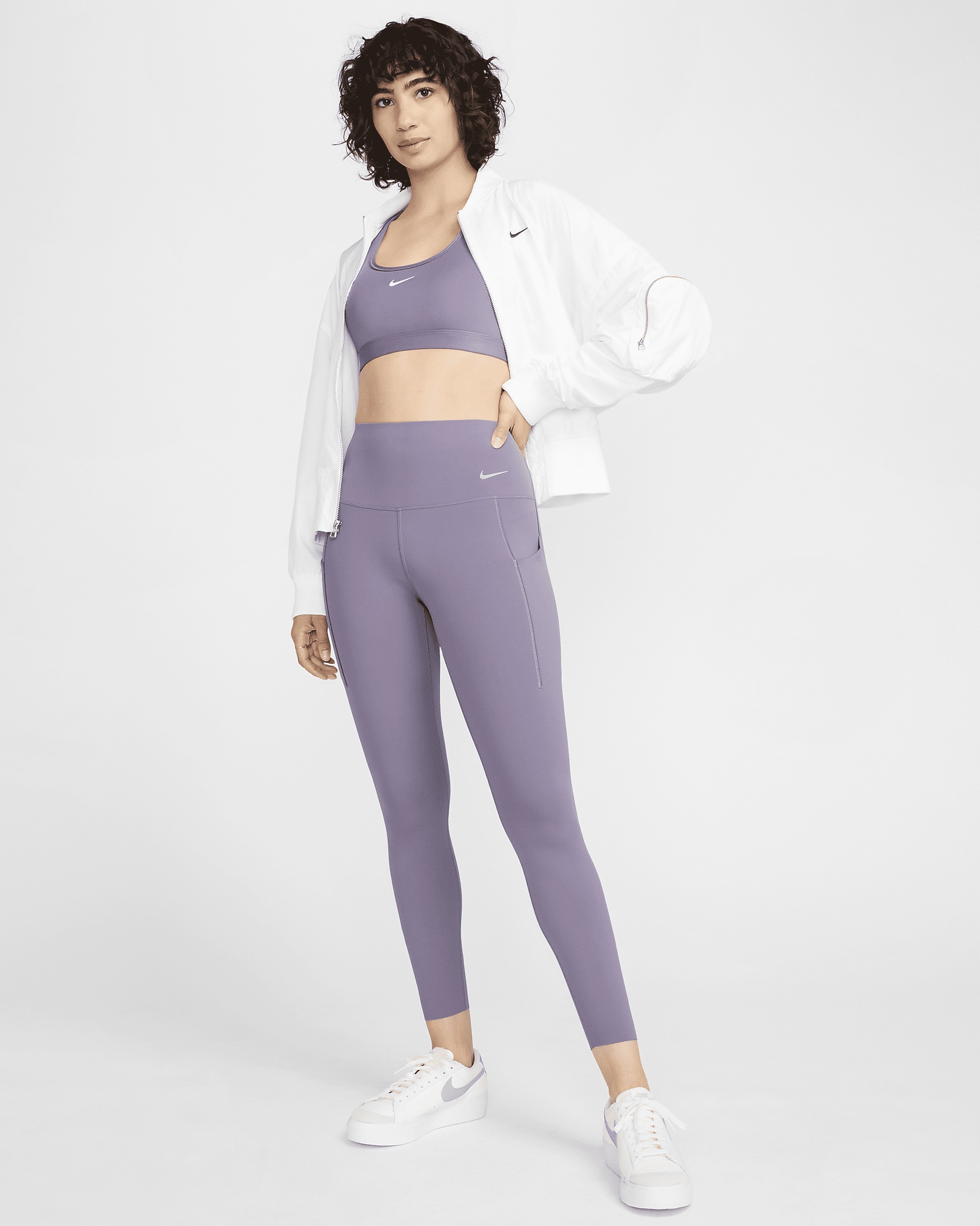 Nike Women's Universa Medium-Support High-Waisted 7/8 Leggings with Pockets - 1