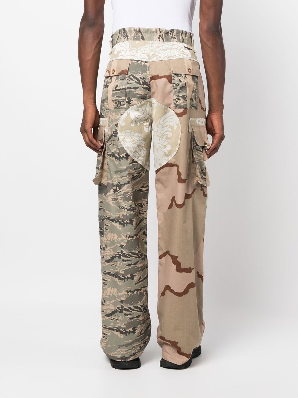 patchwork cargo trousers - 4