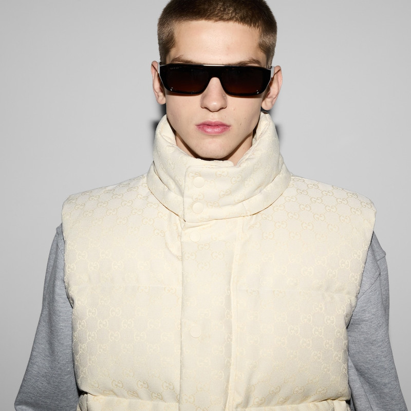 GG cotton blend canvas puffer vest 5