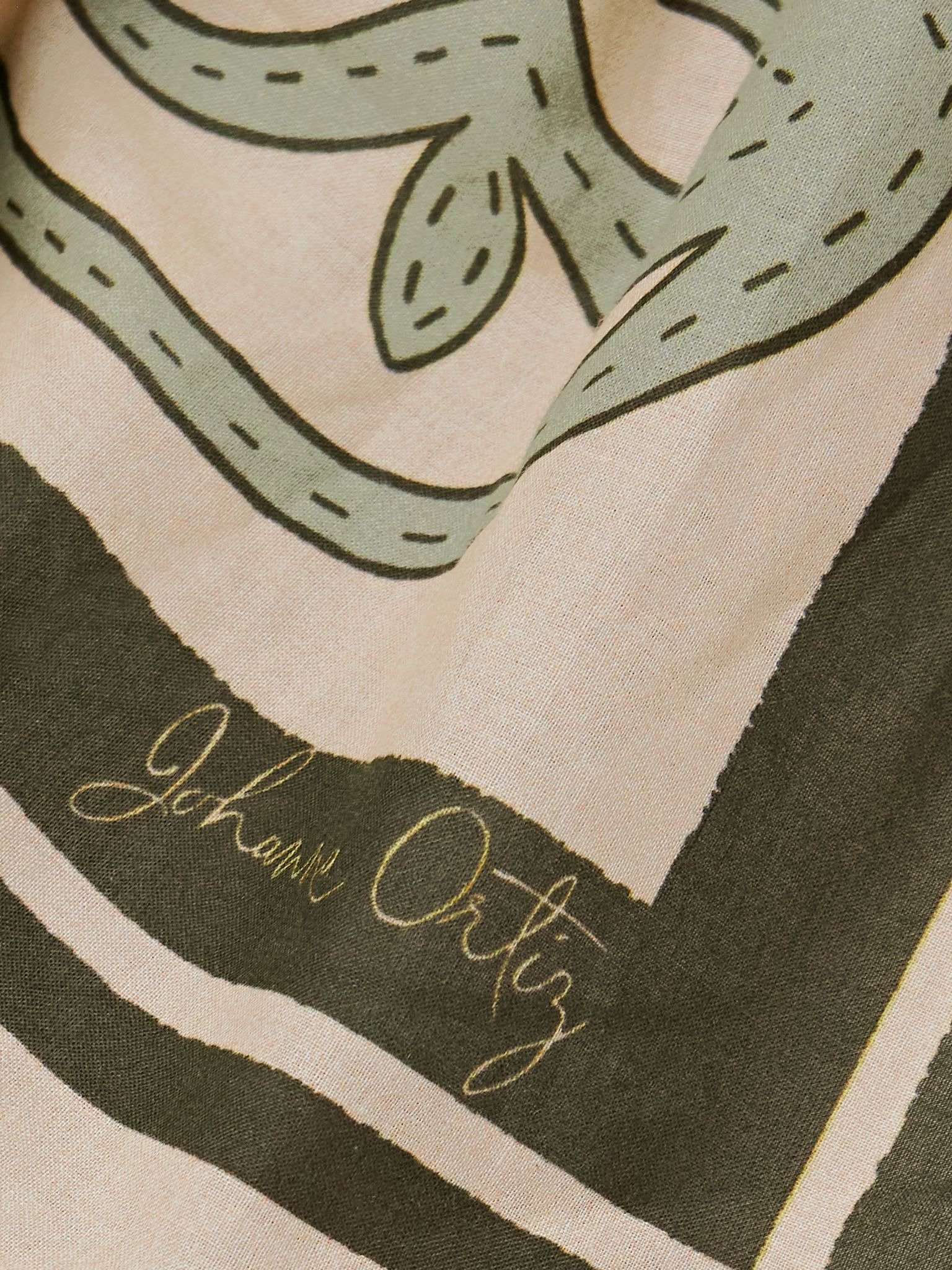 Printed organic cotton-voile pareo Green - 4