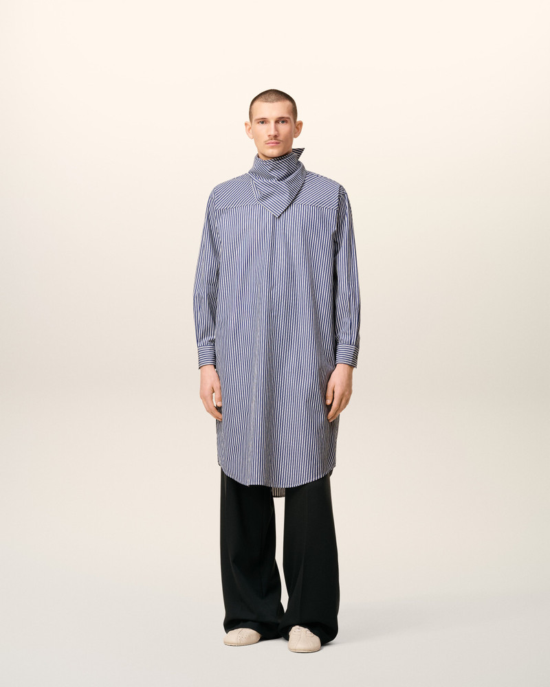 AMI Paris BLUE COTTON BANDANA MIDI DRESS outlook