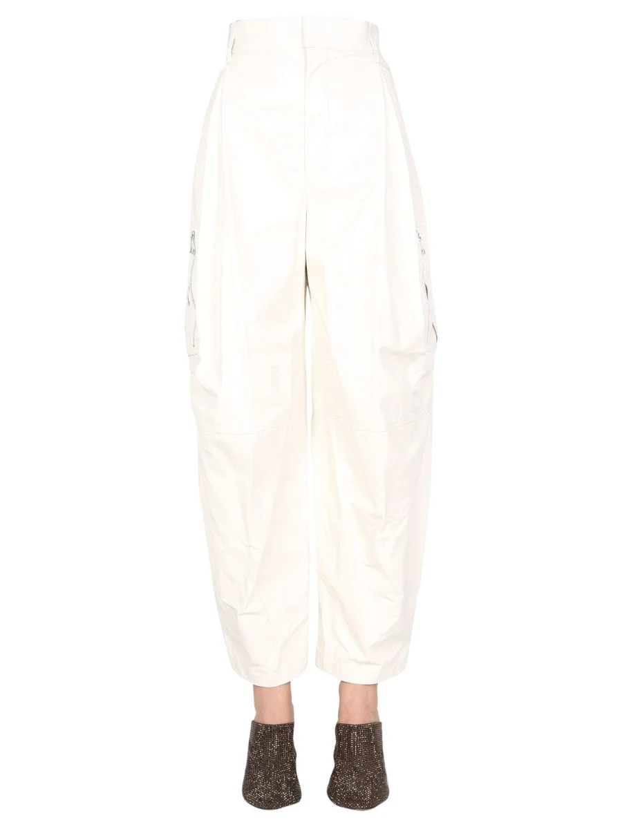 BOTTEGA VENETA LIGHTWEIGHT LEATHER CARGO PANTS - 1